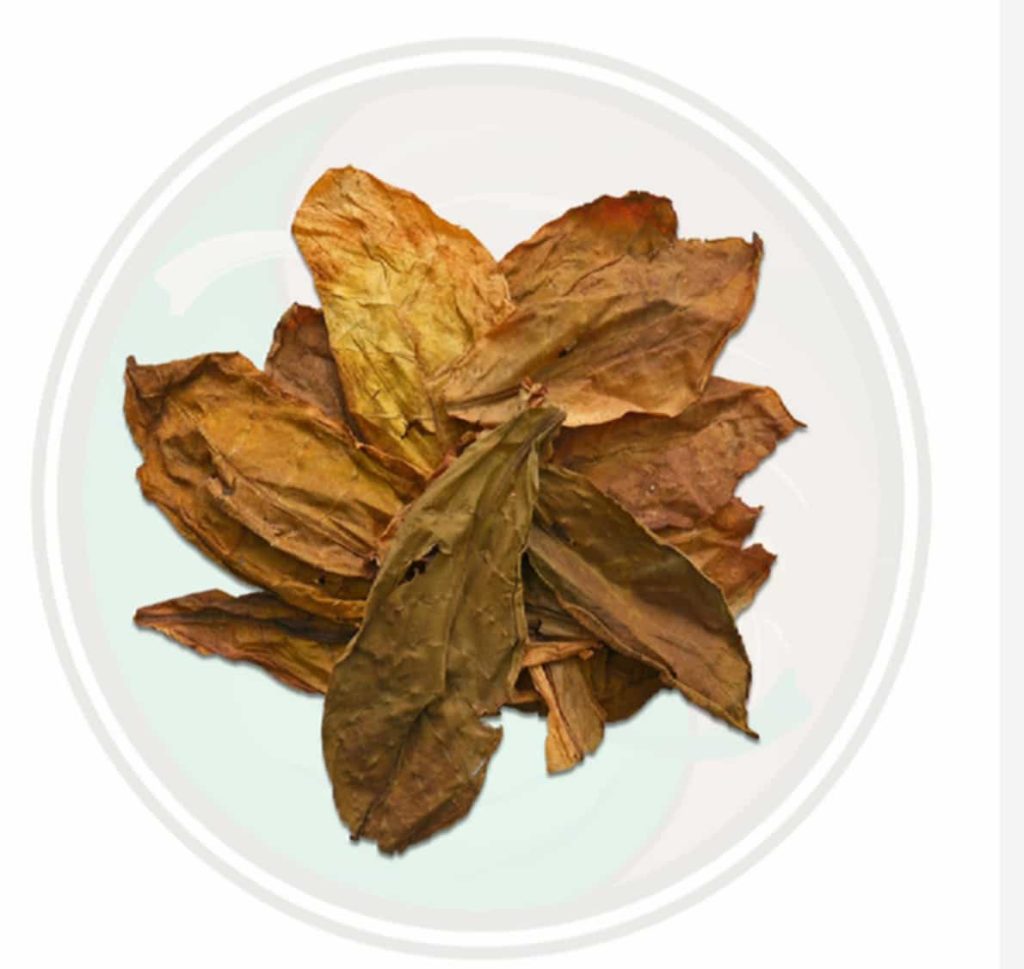 Sun-cured Turkish tobacco leaves